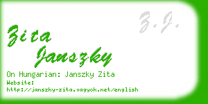 zita janszky business card